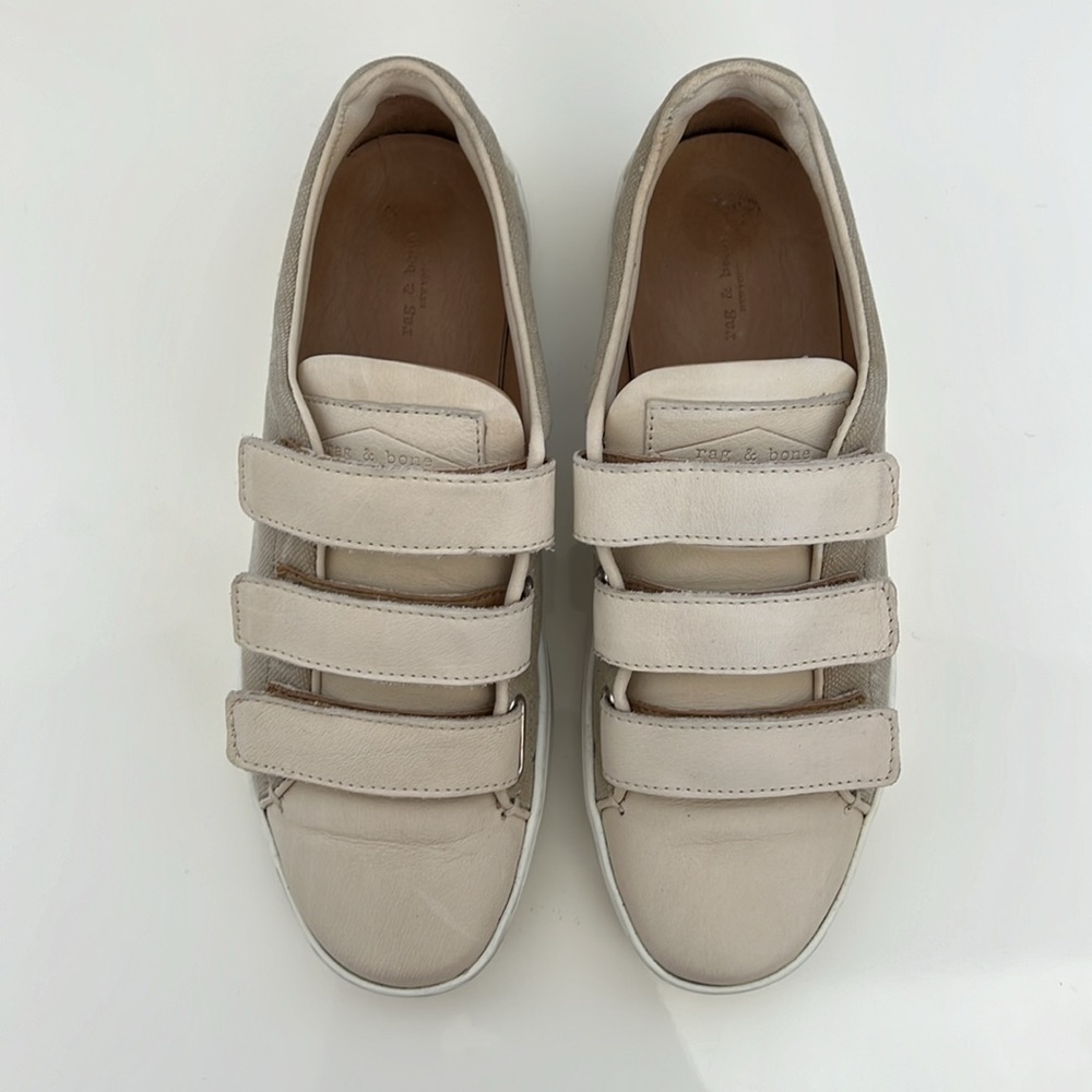 Rag & Bone Sneakers Canvas/Leather Tan/Beige 9/39 - Picture 4 of 6